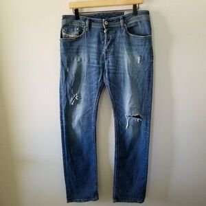 Vintage Diesel WAYKEE Men Reg. Straight Stretch Denim Button Fly Jeans 31W 32L